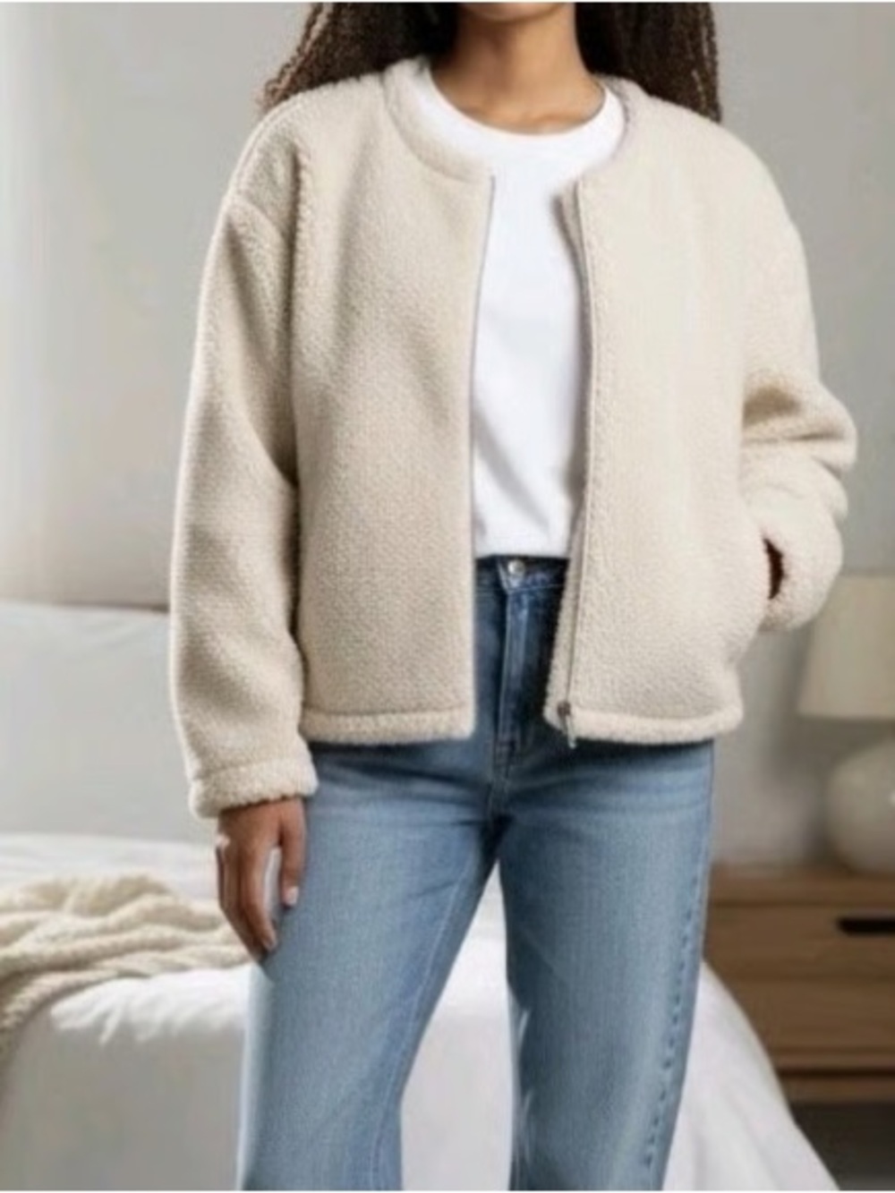 Calvin Klein white Sherpa jacket
